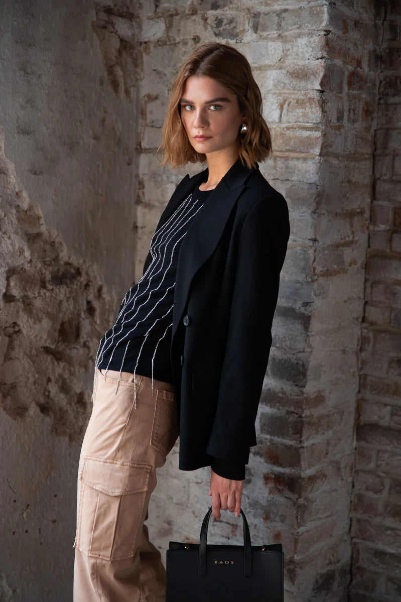 Blazer doppiopetto con spalle over