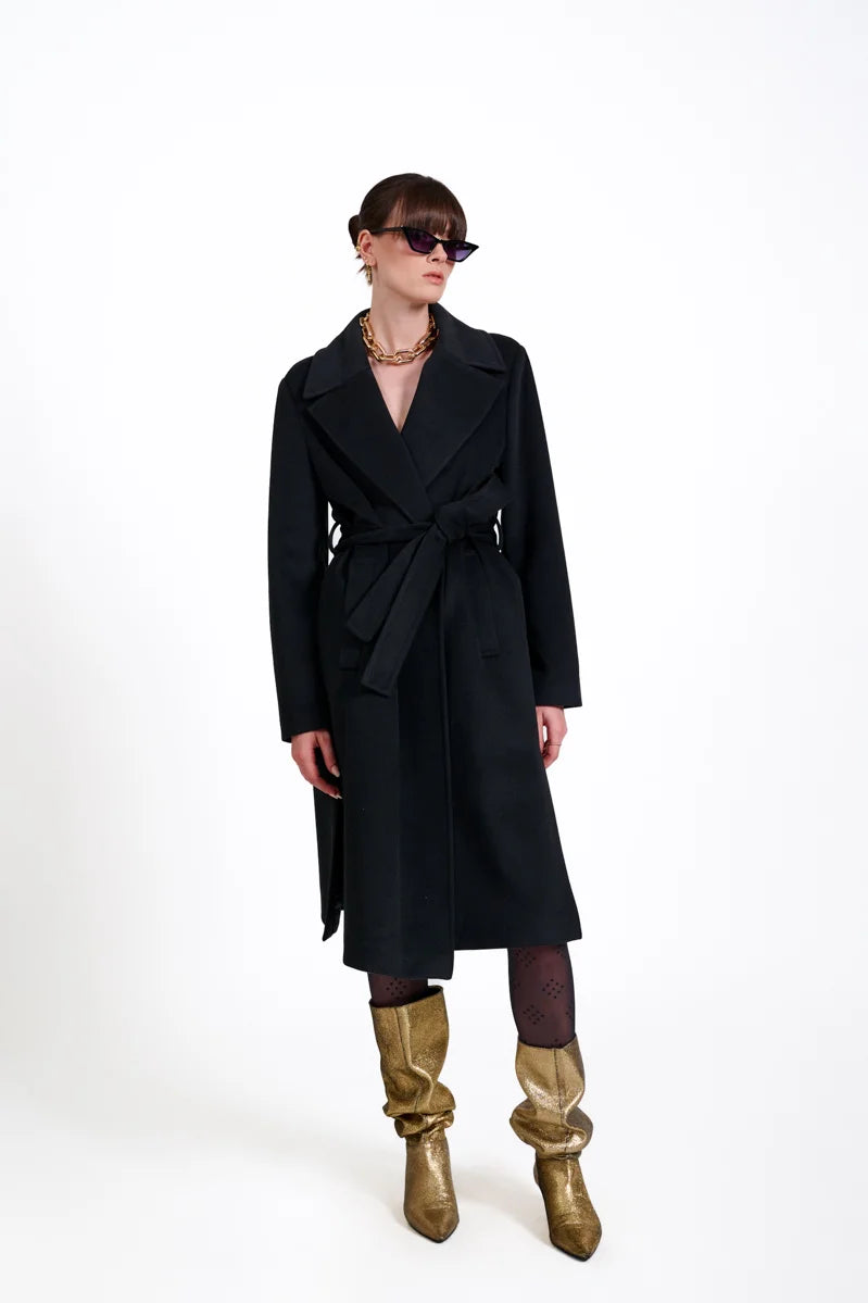Cappotto a vestaglia con spacchi
