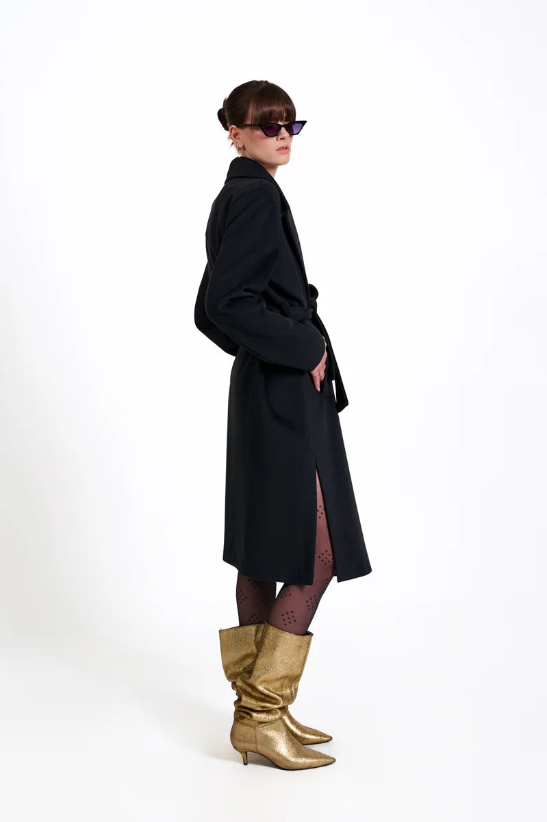Cappotto a vestaglia con spacchi