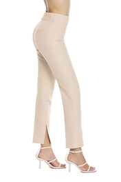 Pantaloni vita alta con spacchi