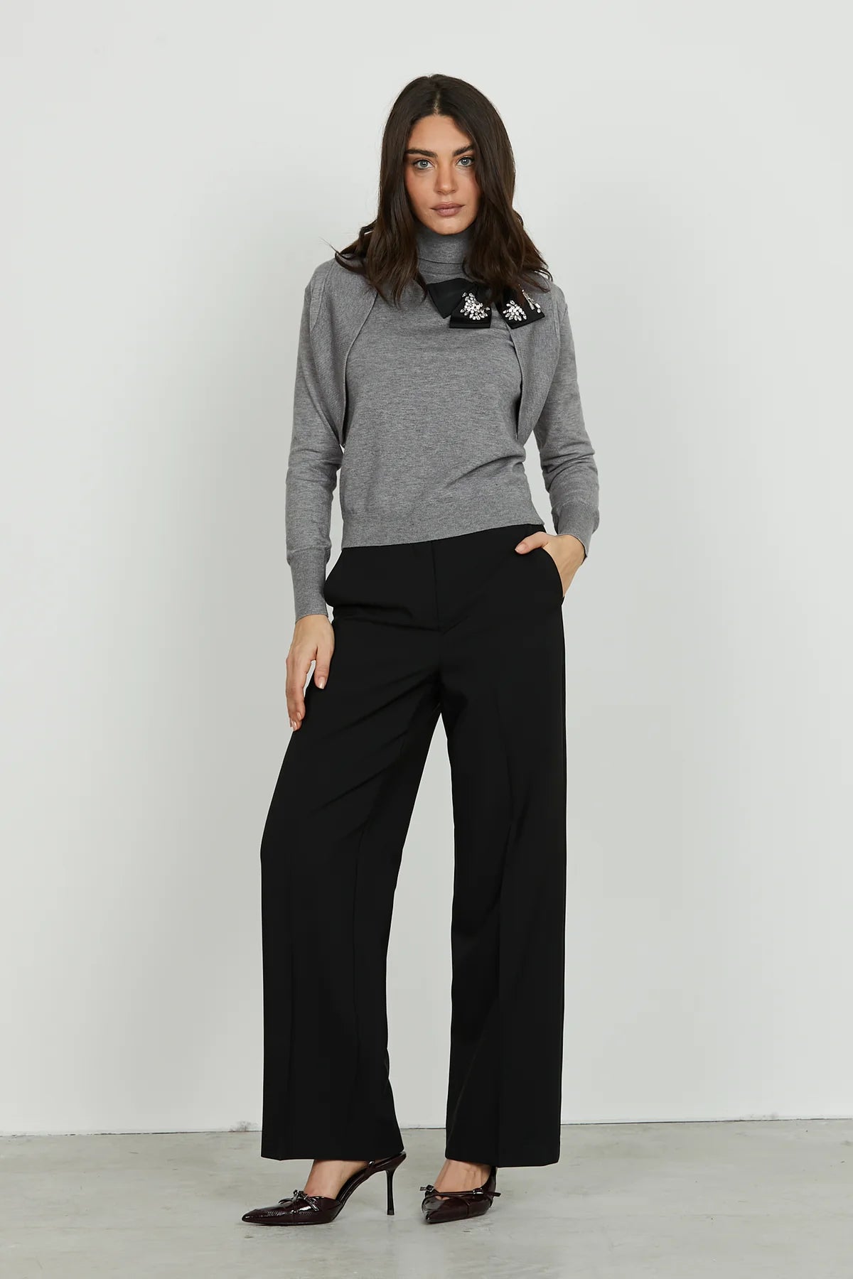 PANTALONE VITA ALTA CON ELASTICO