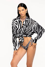 Camicia crop savage wings