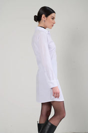 Camicia lunga in popeline di cotone