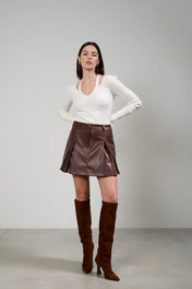 Maglia scollo a v a costine