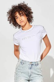 T-shirt a manica corta con collo tondo