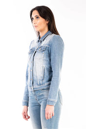 Giubbino denim con rotture
