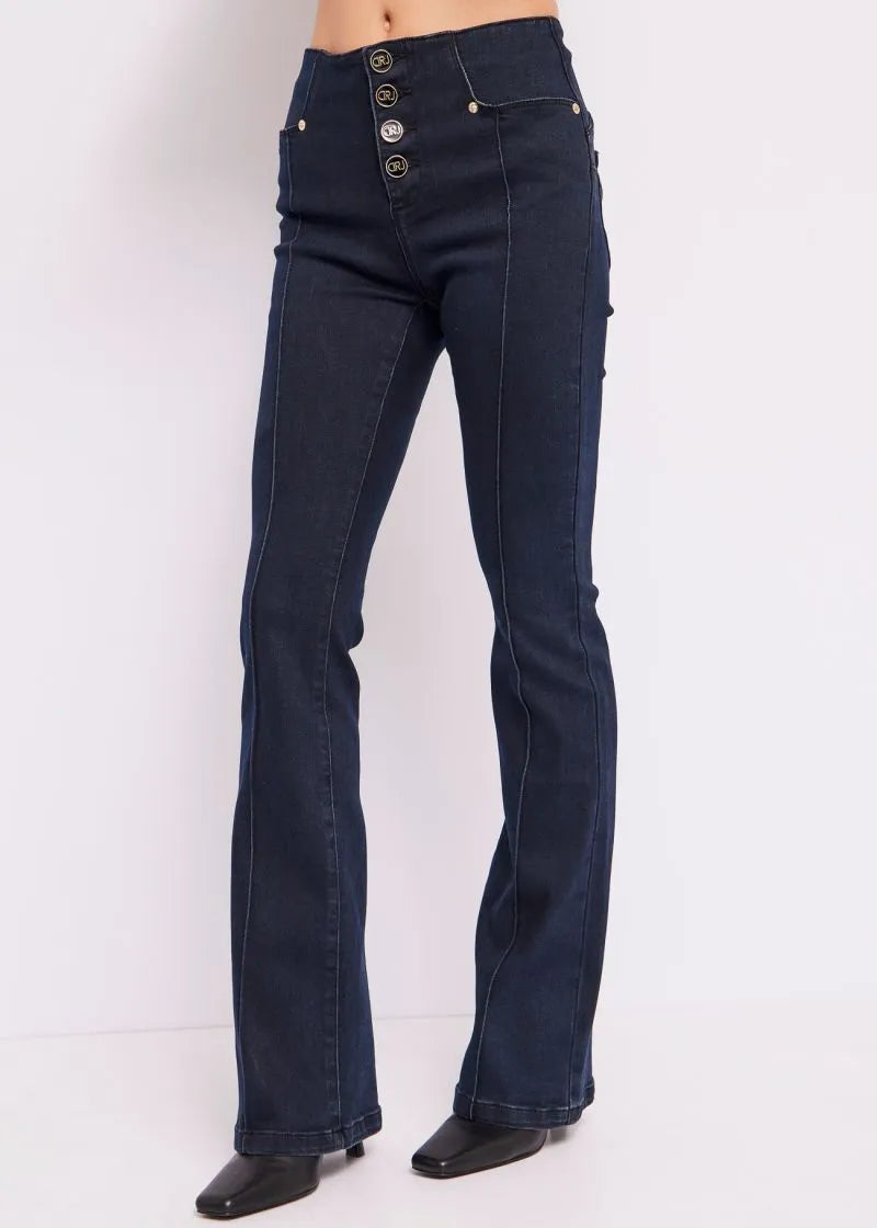 Jeans flare a vita alta