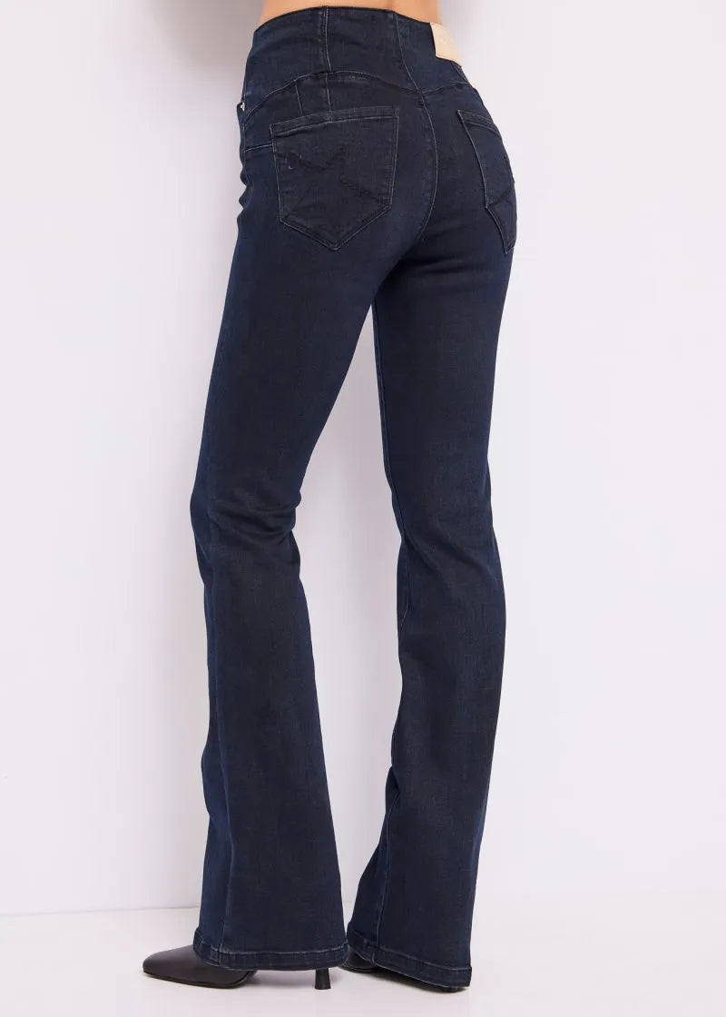 Jeans flare a vita alta