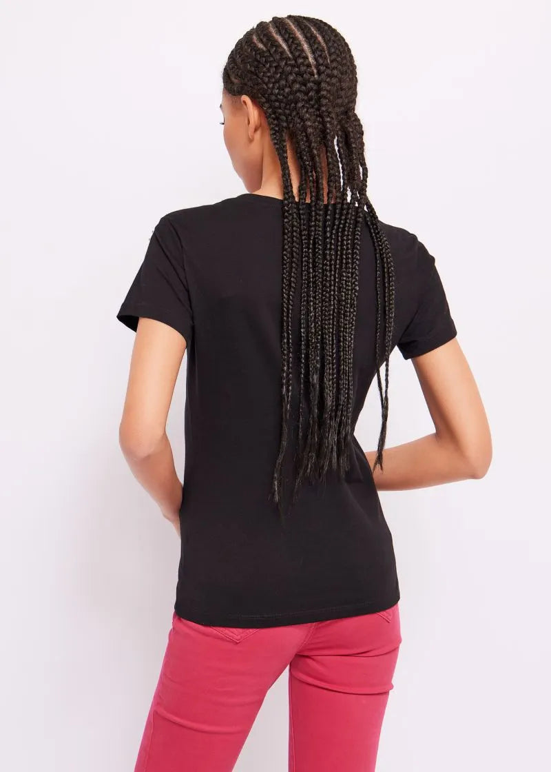 Tshirt con logo e strass
