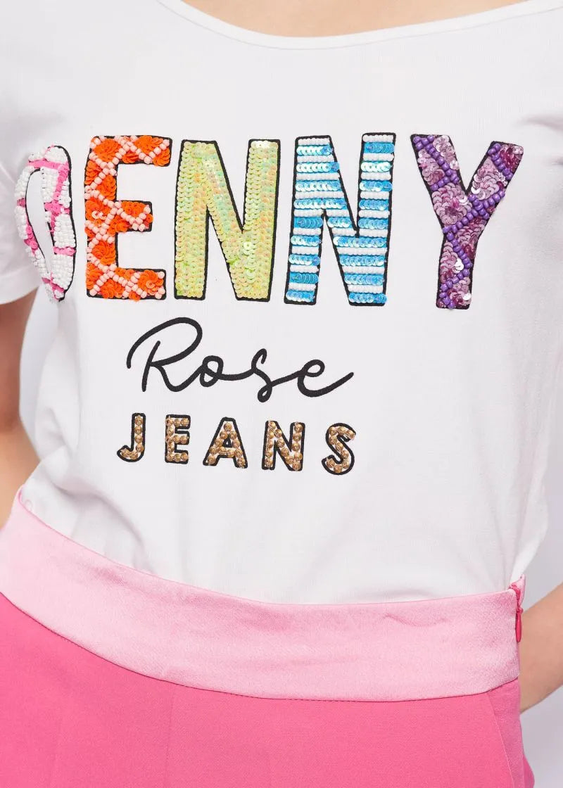 Tshirt con lavorazione di strass