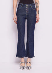 JEANS FLARE IN MISTO COTONE