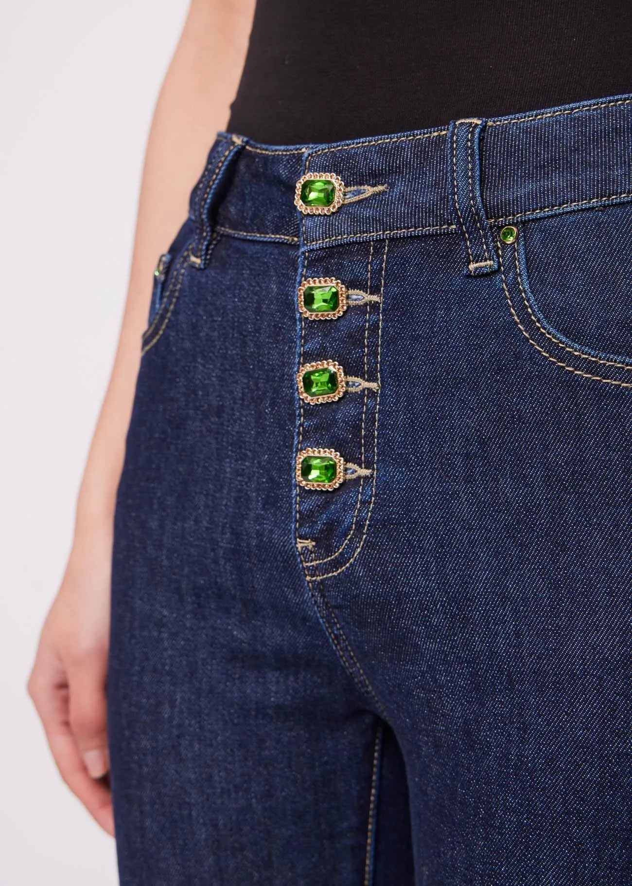 JEANS FLARE IN MISTO COTONE
