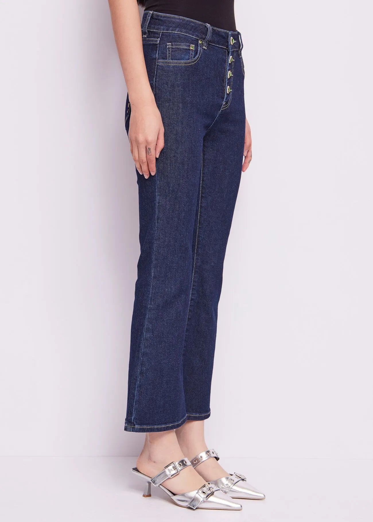 JEANS FLARE IN MISTO COTONE