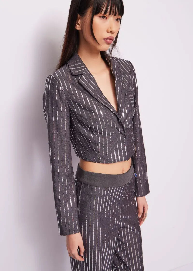 BLAZER CORTO CON PAILLETTES