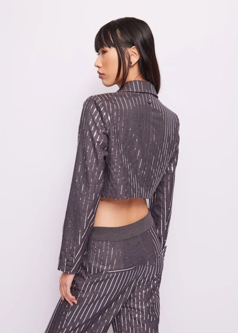 BLAZER CORTO CON PAILLETTES