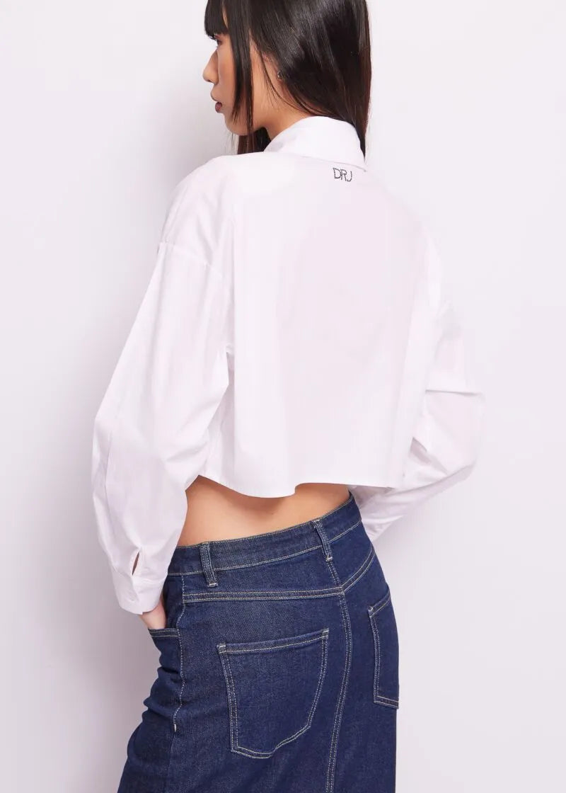 CAMICIA CROP IN COTONE
