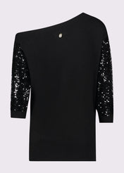 MAGLIA PAILLETTES MANICA 3/4