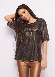 TSHIRT IN TULLE CON PAILLETTES