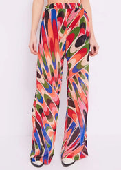Pantaloni in georgette stampata