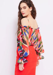 Blusa in georgette stampata
