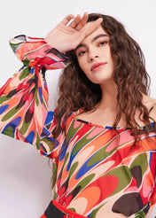 Blusa in georgette stampata
