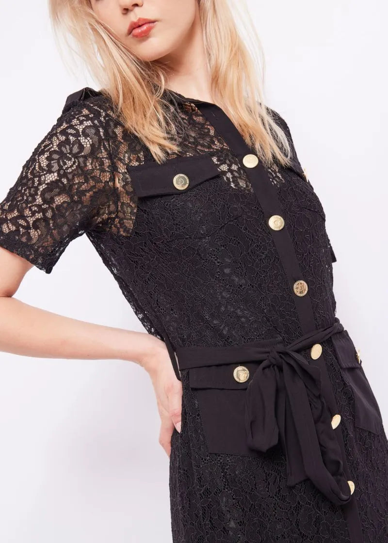 Vestito chemisier in pizzo