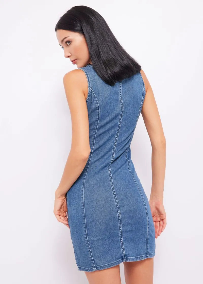Vestito in denim con stampa