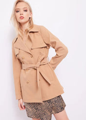 trench doppiopetto in gabardina