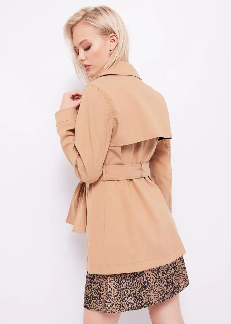 trench doppiopetto in gabardina