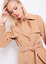 trench doppiopetto in gabardina