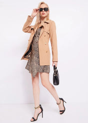 trench doppiopetto in gabardina