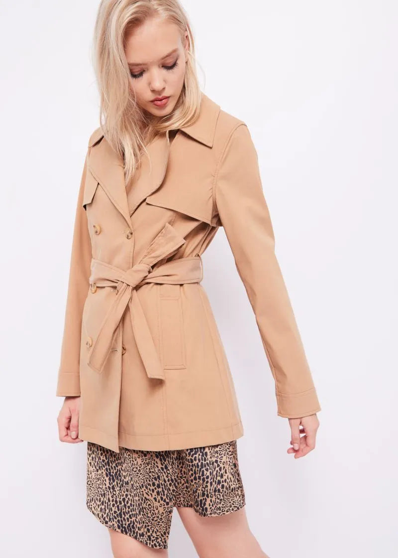 trench doppiopetto in gabardina