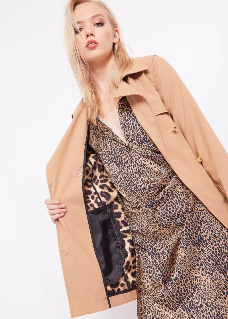trench doppiopetto in gabardina