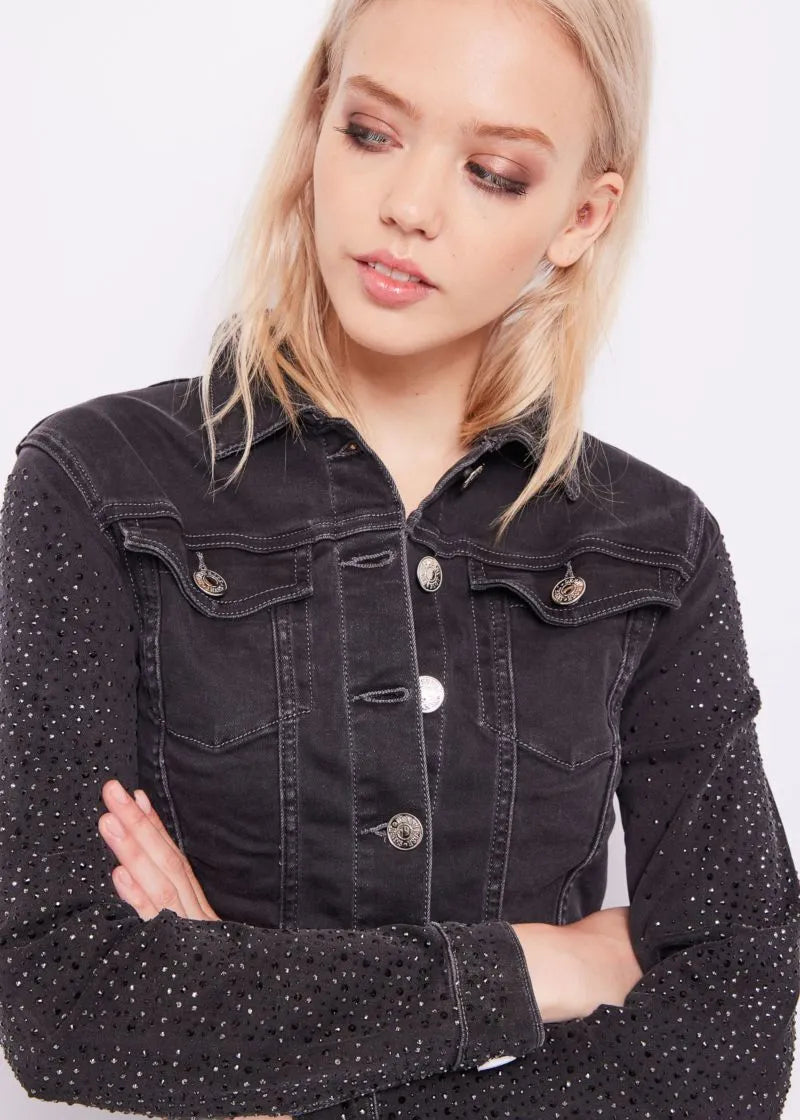 Giacca in denim con strass