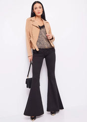 Top animalier  con pizzo