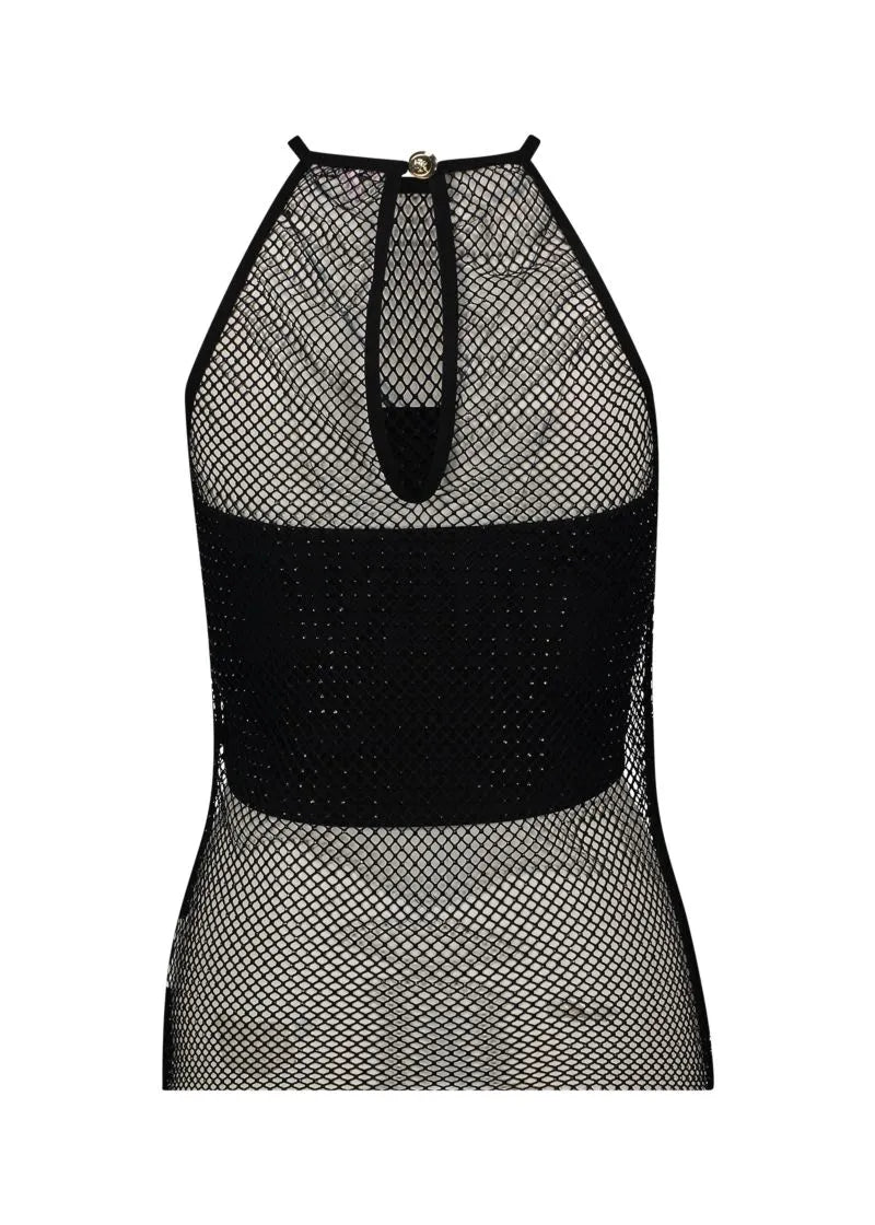 Top in microrete con strass