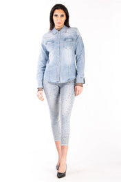 Camicia con applicazioni di strass