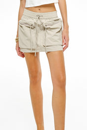 Mini gonna cargo beige