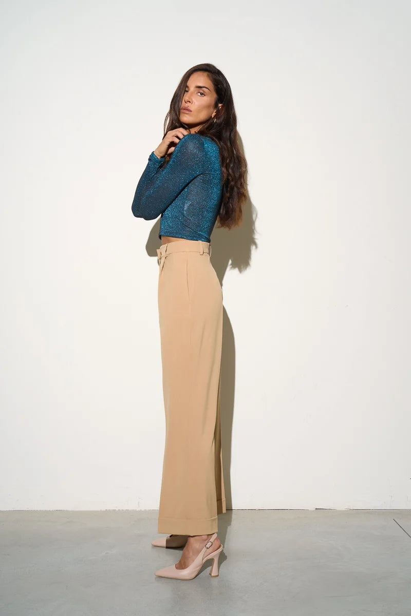 Crop top in jersey lurex