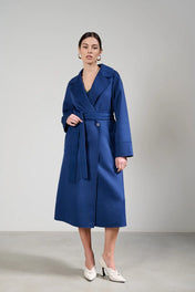 Cappotto con cintura misto lana