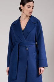 Cappotto con cintura misto lana