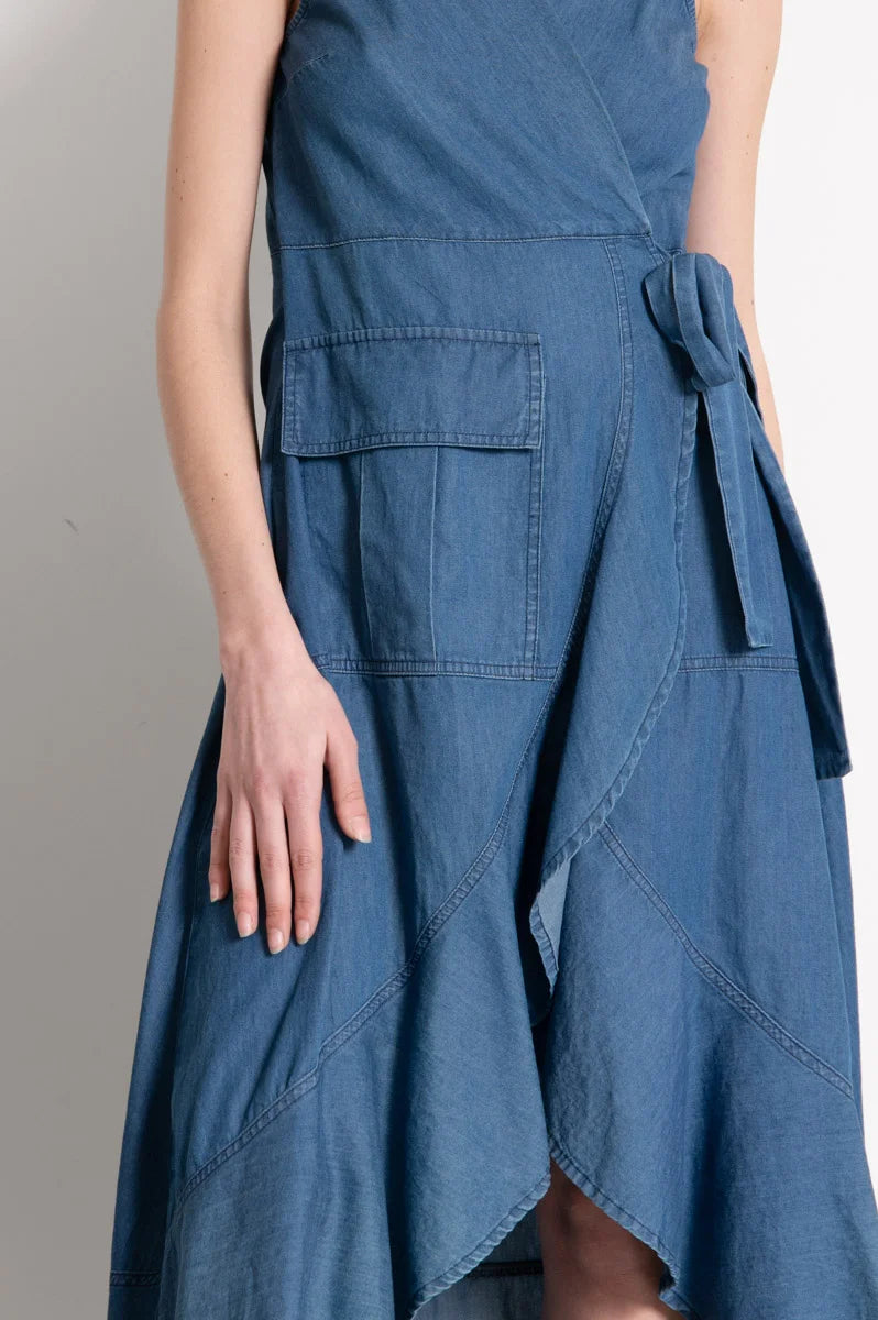 Abito in denim a portafoglio