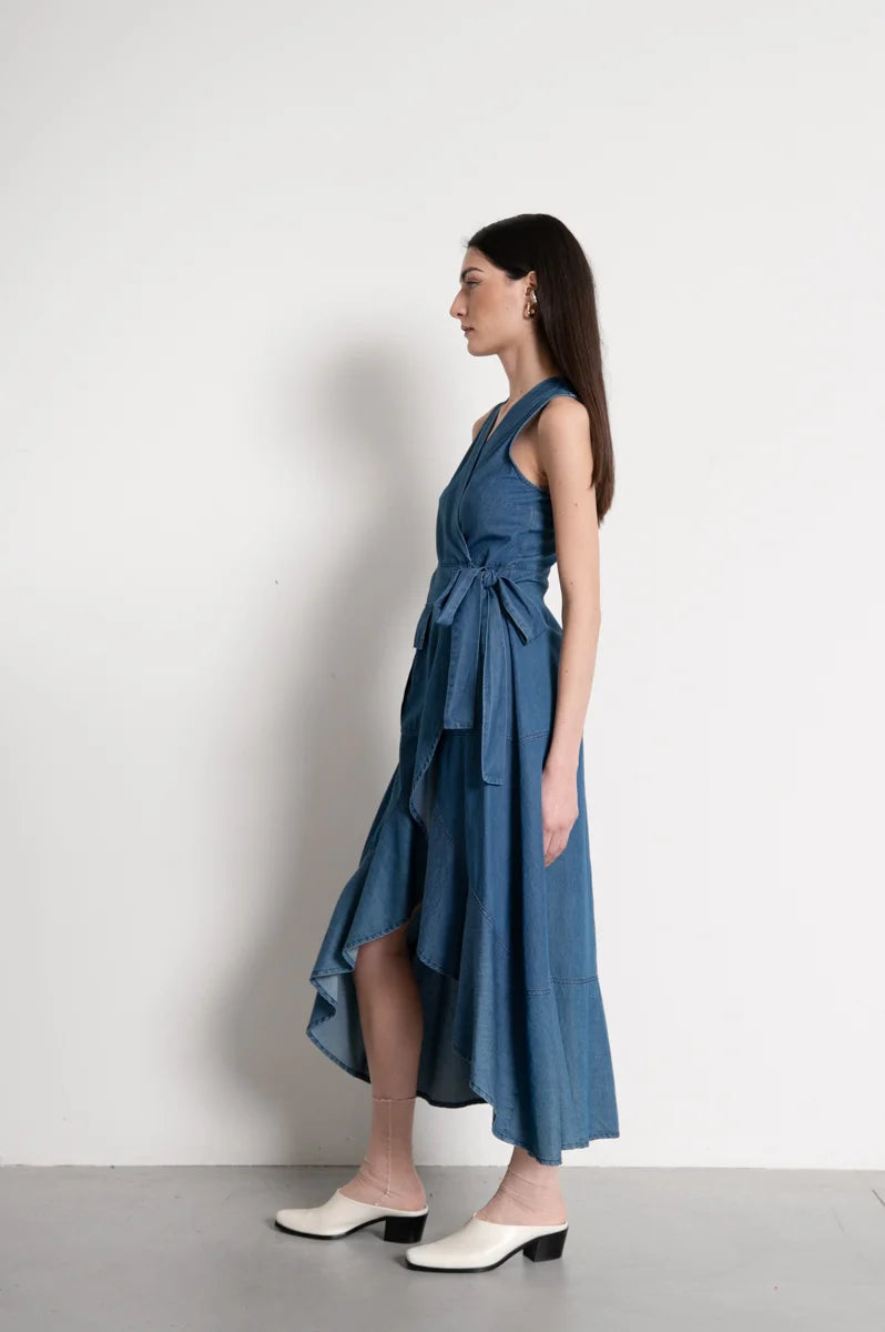 Abito in denim a portafoglio