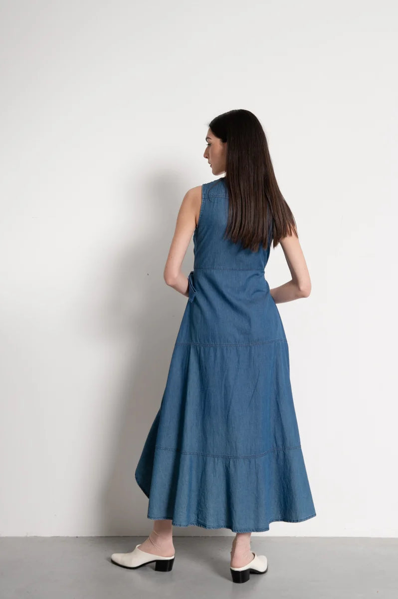 Abito in denim a portafoglio