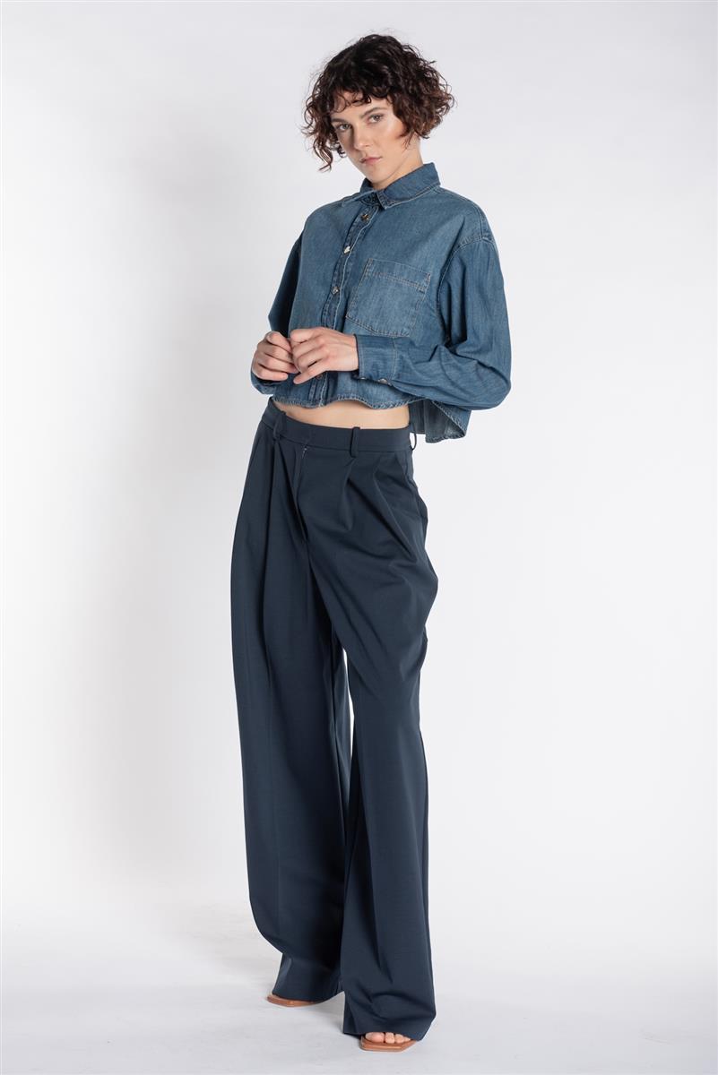 CAMICIA CROP IN DENIM