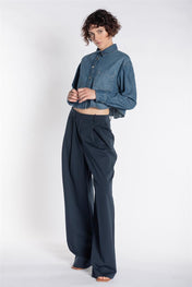 CAMICIA CROP IN DENIM