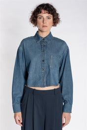 CAMICIA CROP IN DENIM