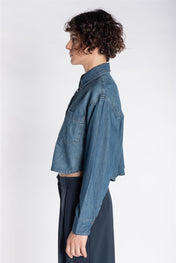 CAMICIA CROP IN DENIM