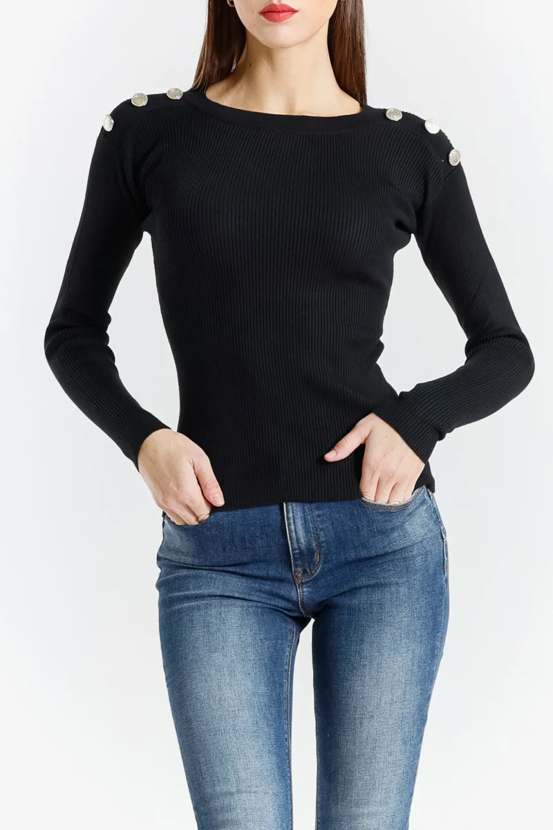 MAGLIA A COSTINE E BOTTONI