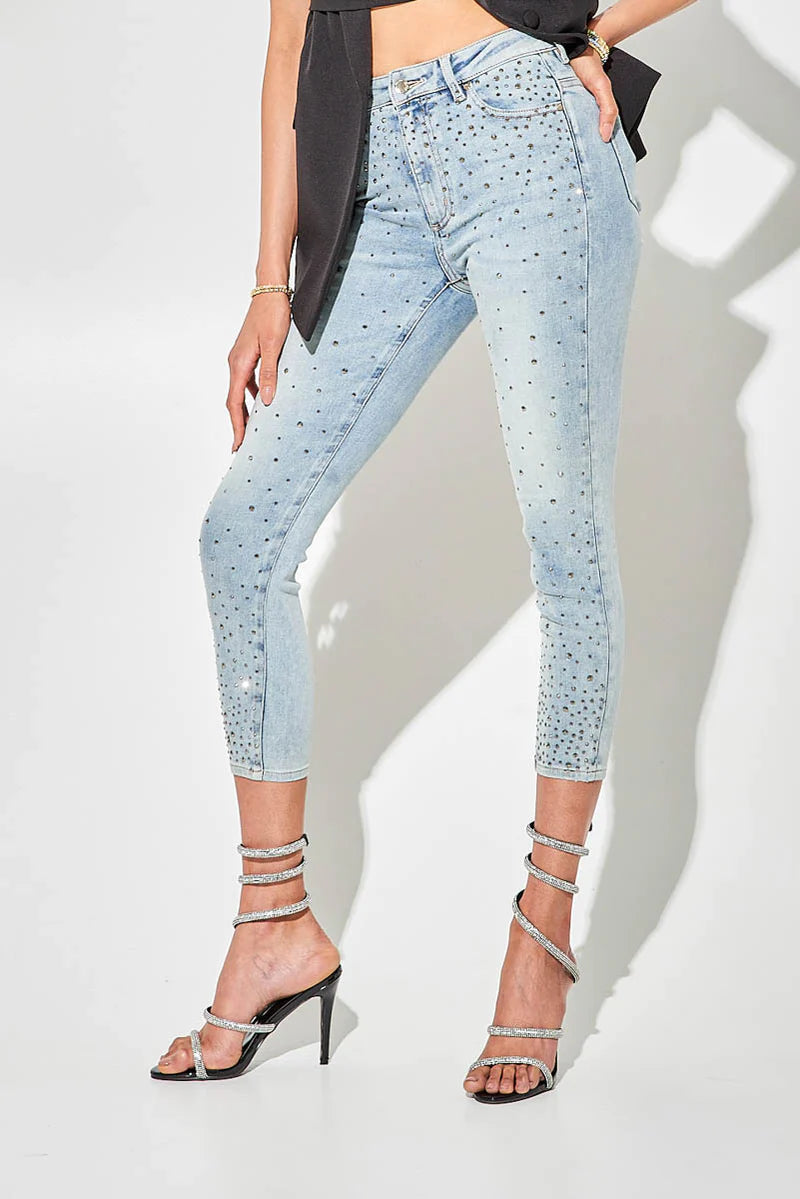 Jeans con strass